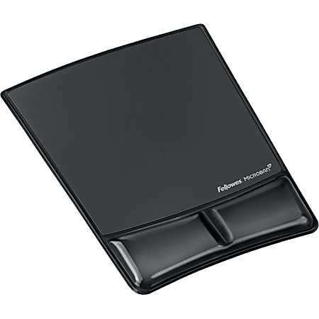 Fellowes Mouse Pad / Wrist Support with Microban® Protection - 0.9 x 8.3  x 9.9 Dimension - Black - Gel Cushion, Polyurethane Cover