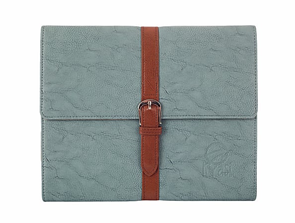 Kyasi Belt Buckle Folio Case And Stand For Apple® iPad® 2, iPad® 3rd Generation And iPad® With Retina Display, Light Blue