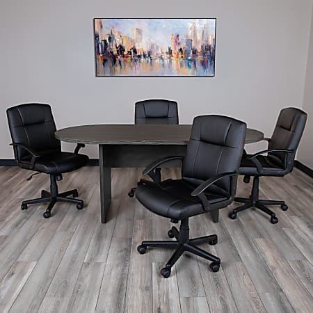 Flash Furniture Classic Oval Conference Table, 29-1/2”H x 35”W x 72”D, Rustic Gray
