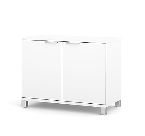 Bestar Pro-Linea 36"W Low Storage Cabinet, White