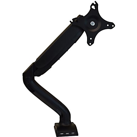 Uncaged Ergonomics Single Computer Monitor Arm With USB Ports| Universal VESA Mount Ergonomic Screen Holder Riser