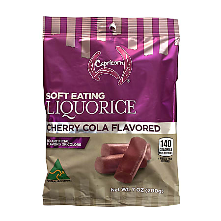 Capricorn Cherry Cola Soft Eating Licorice, 7 Oz, Pack Of 4 Bags