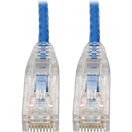 Tripp Lite Cat6 UTP Patch Cable (RJ45) - M/M, Gigabit, Snagless, Molded, Slim, Blue, 8 in. - First End: 1x R - N201S8NBL