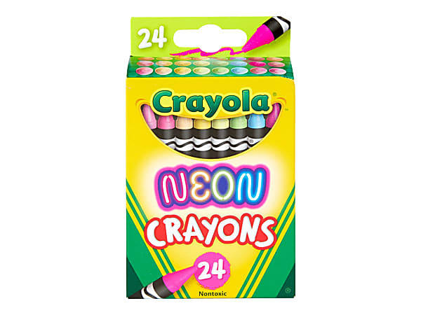Crayola&reg; Neon Crayons, Assorted Neon Colors, Pack Of 24 Crayons