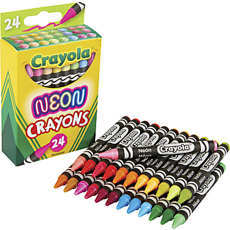 Crayola Neon Crayons Assorted Neon Colors Pack Of 24 Crayons - Office Depot