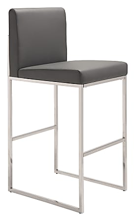 Zuo Modern Genoa Bar Stool, Gray