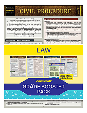 QuickStudy Grade Booster Pack, Law