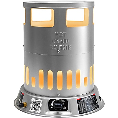 DuraHeat LPC80 50 80000 BTU Propane LP Convection Heater Gas Propane 14.65  kW to 23.45 kW 2000 Sq. ft. Coverage Area Portable Silver - Office Depot
