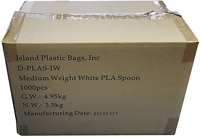 Ohanaware Disposable Cutlery, Spoons, White, Pack Of 1,000 Forks