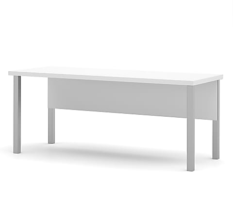 Bestar Pro-Linea 72”W Table Computer Desk With Square Metal Legs, White