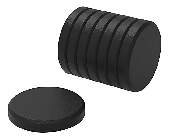 U Brands High Energy Metal Magnets for Glass Dry Erase Boards, 1.25”, Black, Pack of 8