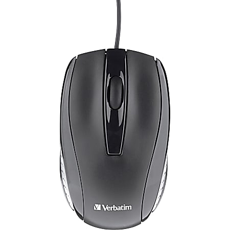 Verbatim Corded Optical Mouse - Black - Optical