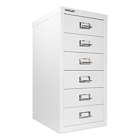 Bisley 15 D Vertical 6 Drawer Under Desk File Cabinet White