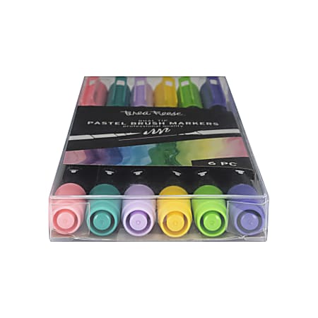 Brea Reese Dual Tip Brush Markers Pastel Pack Of 6 Markers - Office Depot