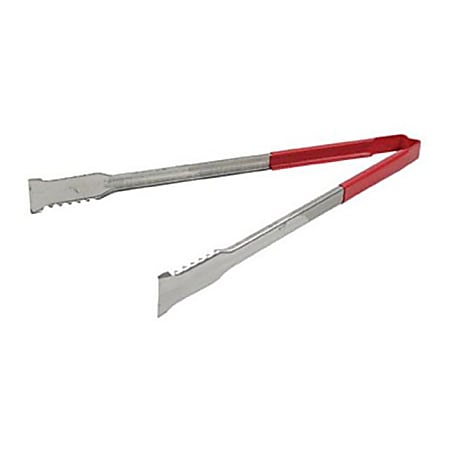 Vollrath 16" Tongs With Antimicrobial Protection, Red