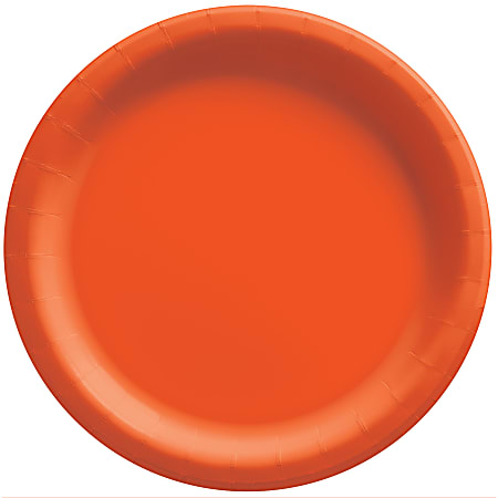 Amscan Round Paper Plates, Orange Peel, 10”, 50 Plates Per Pack, Case Of 2 Packs