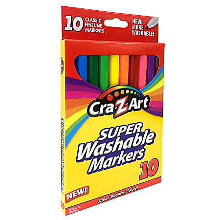 Cra Z Art Super Washable Markers Fine Tip Assorted Barrel Assorted