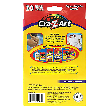 Cra-Z-Art Washable Super Tip Markers, 10-Pack