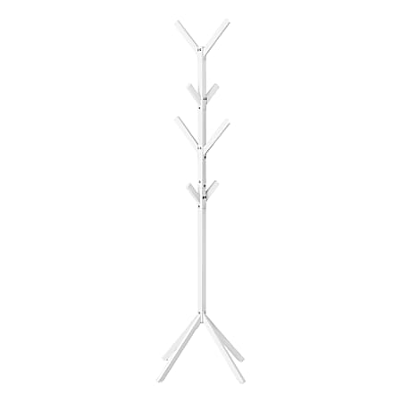 Monarch Specialties Frida Coat Rack, 70-1/4”H x 17-1/2”W x 17-1/2”D, White