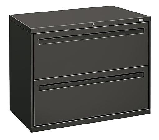 HON® Brigade® 700 36"W Lateral 2-Drawer File Cabinet, Metal, Charcoal