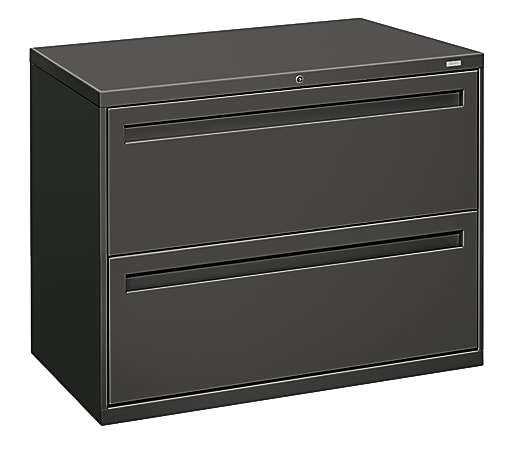 HON® Brigade® 700 36"W x 19-1/4"D Lateral 2-Drawer File Cabinet, Charcoal