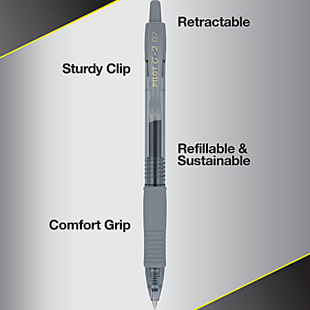 Pilot G2 Gel Pens Fine Point 0.7mm Translucent Barrels Assorted Inks ...