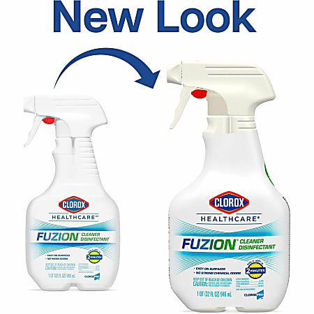 Clorox Fuzion Cleaner Disinfectant - Ready-To-Use - 32 fl oz (1 quart)Bottle - 432 / Pallet - Low Odor, Odor Neutralizer, Easy to Use - Translucent