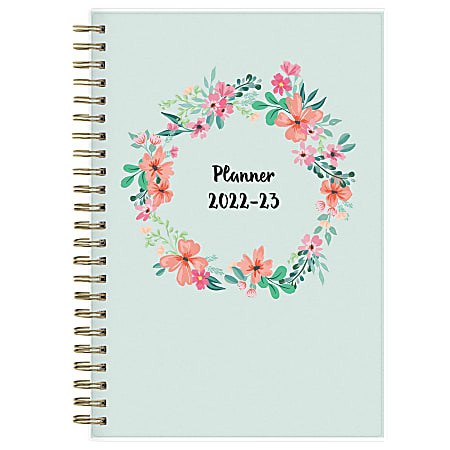 Blue Sky™ Academic Weekly/Monthly Planner, 8” x 5”, Laurel, July 2022 To June 2023, 131949-A