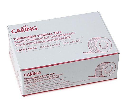 Medline Caring Adhesive Tape, 1" x 10 Yd., Transparent, Pack Of 12