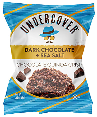 Undercover Snacks Quinoa Crisps, Dark Chocolate And Sea Salt, 0.25 Oz, Case Of 125 Bags