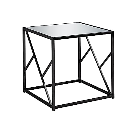 Monarch Specialties Carlo Accent Table, 21-3/4"H x 22"W x 22"D, Black Nickel