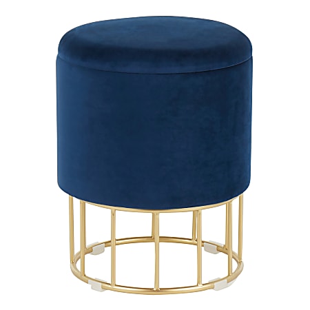LumiSource Canary Storage Ottoman, Gold/Blue