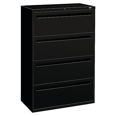 HON® Brigade® 700 36"W x 18"D Lateral 4-Drawer File Cabinet, Black