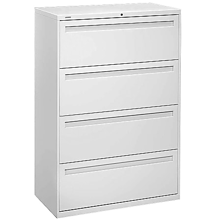 HON® Brigade® 700 36"W x 18"D Lateral 4-Drawer File Cabinet, Light Gray
