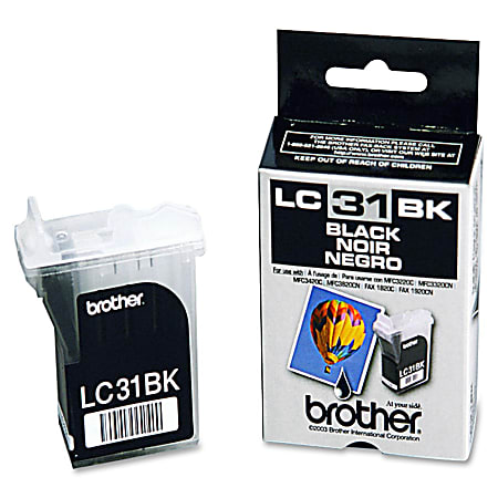 Brother LC31BK Ink Cartridge - Inkjet - 500 Pages - Black - 1 Each