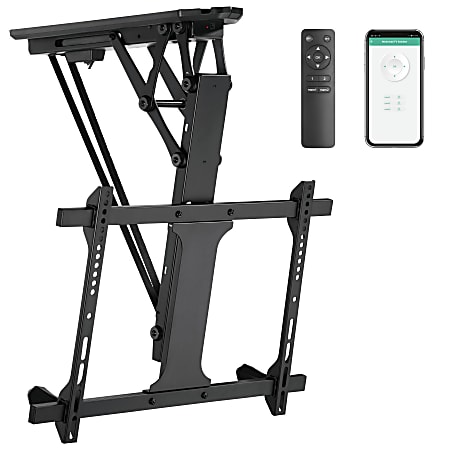Mount-It! Motorized Ceiling 70" TV Mount With Remote and App Controller, Black