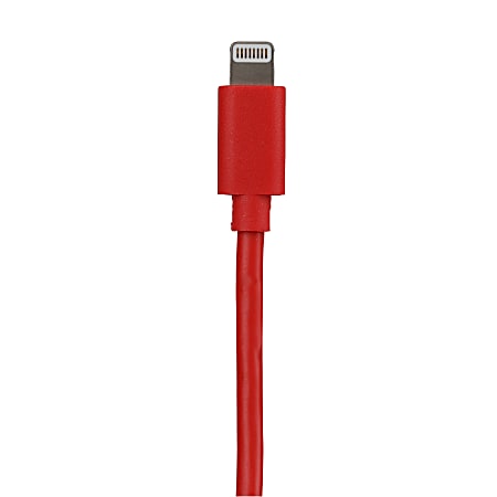 Vivitar OD1006 USB-A To Lightning Cable, 6', Red