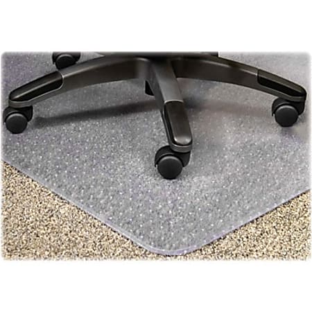 Lorell® PlushMat Medium Pile Studded Chair Mat, Standard Lip, 36" x 48", Clear