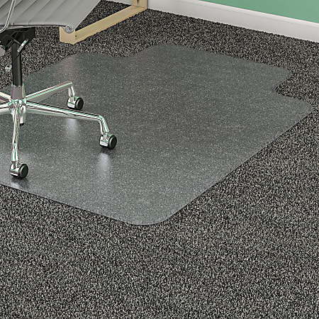 Lorell® PlushMat Medium Pile Studded Chair Mat, Standard Lip, 36" x 48", Clear