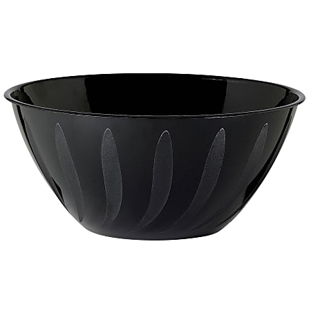 Amscan 10-Quart Plastic Bowls, 5 x 14-1/2, Jet Black, Set Of 3 Bowls