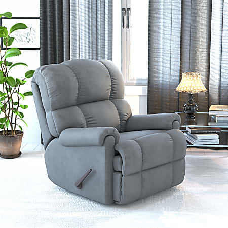 Flash furniture sierra graphite shop microfiber rocker recliner