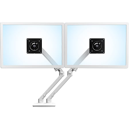 Ergotron Mounting Arm for LCD Monitor - White - 2 Display(s) Supported - 24" Screen Support - 40 lb Load Capacity - 75 x 75, 100 x 100