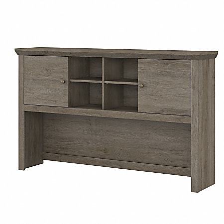 Bush Furniture Yorktown 60"W Desk Hutch, Restored Gray, Standard Delivery