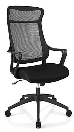 Realspace® Lenzer Mesh High-Back Task Chair, Black, BIFMA Compliant