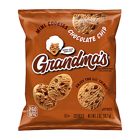 Grandma's® Chocolate Chip Mini Cookies, 2 Oz, Total Qty 60