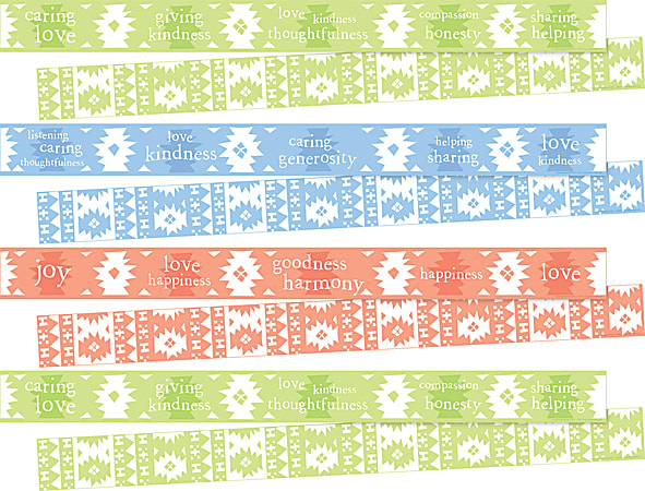 Barker Creek Celebrate Thoughtfulness Double-Sided 4-Design Trimmers, 3" x 35", Multicolor, Set Of 48