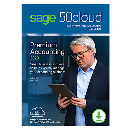 Sage 50cloud Premium Accounting 2020 U.S. 5-User One Year Subscription (Windows)