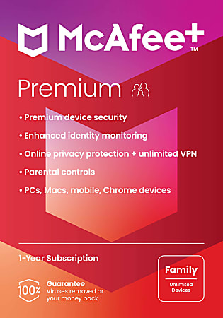 McAfee&reg;+ Premium Antivirus &amp; Internet Security Software, Family,  - MPP21EODURFLM