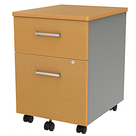 Linea Italia, Inc 20"D Vertical Mobile File Cabinet, Maple