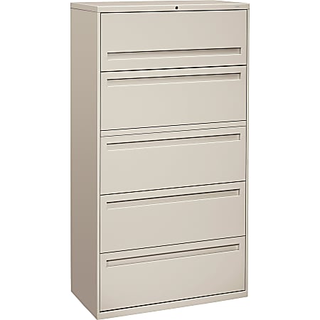 HON Brigade 700 18 D Lateral 5 Drawer File Cabinet Light Gray